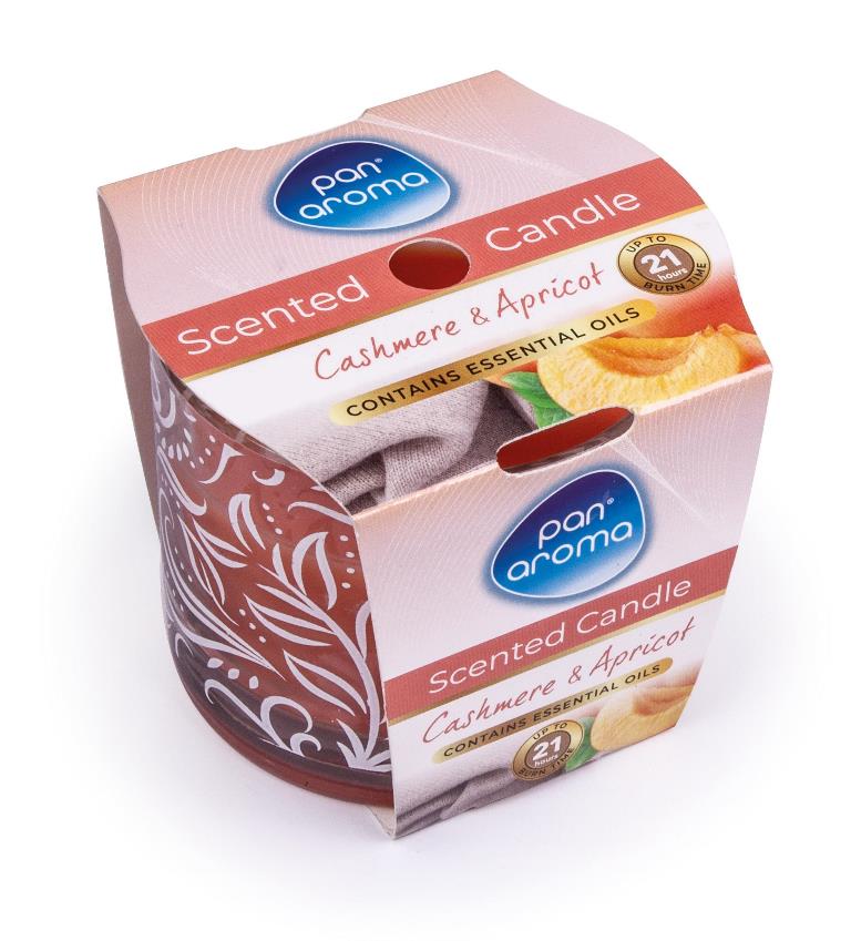 Printed Glass Candle Cashmere & Apricot - Click Image to Close