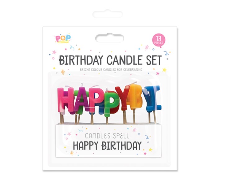 Happy Birthday Candle Set - 13 Piece - Click Image to Close