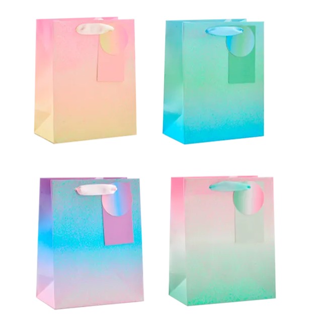 Ombre Iridescent Glitter Large Gift Bag 30x42x12cm - Click Image to Close