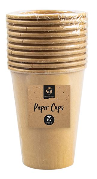Biodegradable Paper Cups 10 Pack - Click Image to Close
