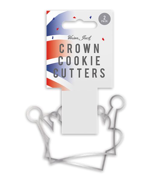 Union Jack Crown Cookie Cutters 2 Pack - Click Image to Close