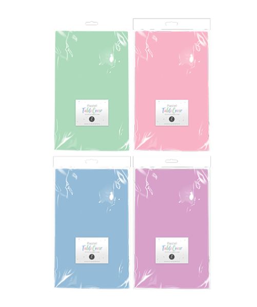 Pastel Plastic Table Cloths 2 Pack - Click Image to Close