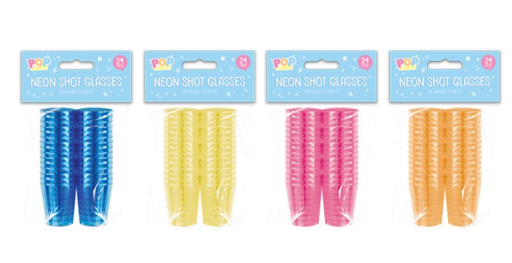 Neon Shot Glasses 24 Pack - Click Image to Close