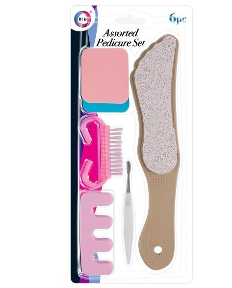 Assorted Pedicure Set 6 Pack - Click Image to Close