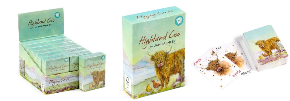 Jan Pashley Highland Cow Standard Playing Card Deck - Click Image to Close