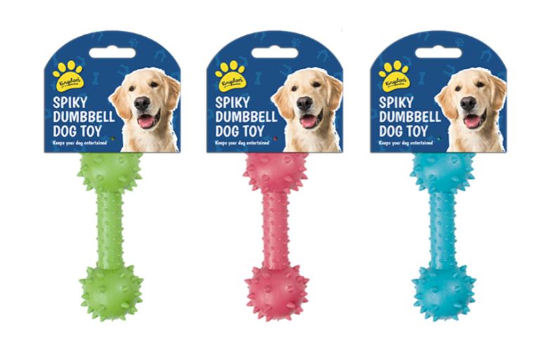 Spikey Dumbbell Dog Toy - Click Image to Close