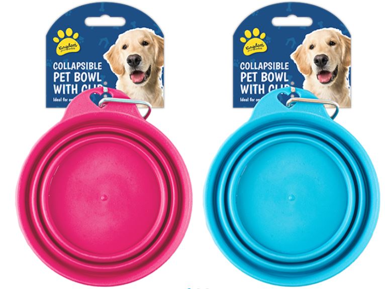 Collapsible Pet Bowl With Clip 15cm - Click Image to Close