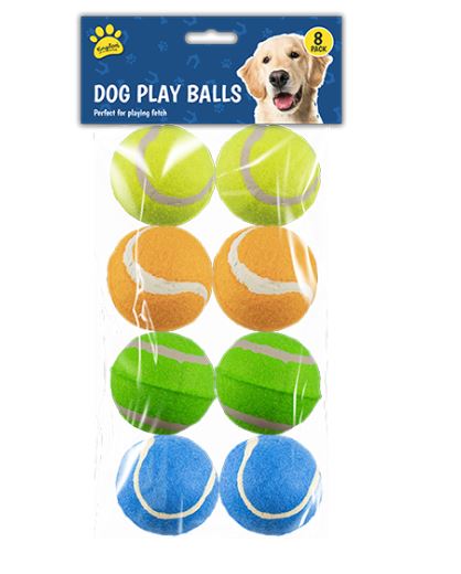 Dog Play Balls 8 Pack - Click Image to Close