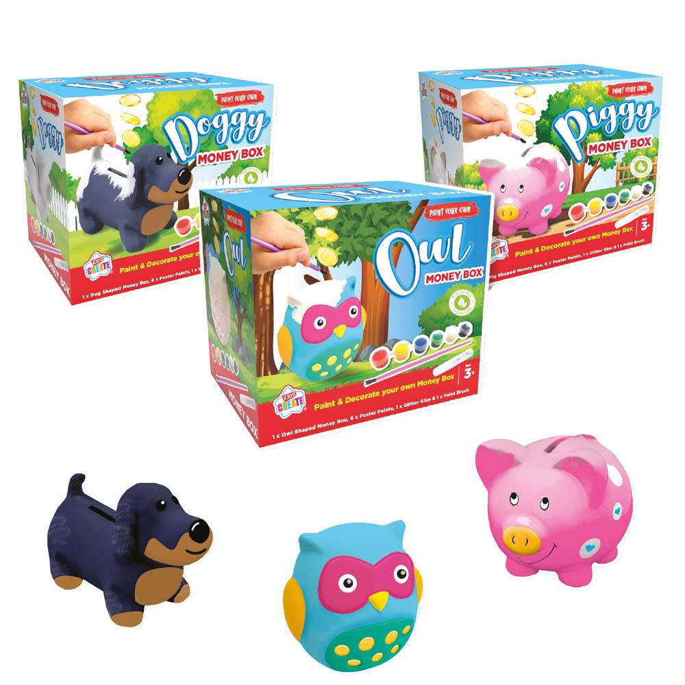 Kids Create Activity Pyo Money Box ( 3 Designs ) - Click Image to Close