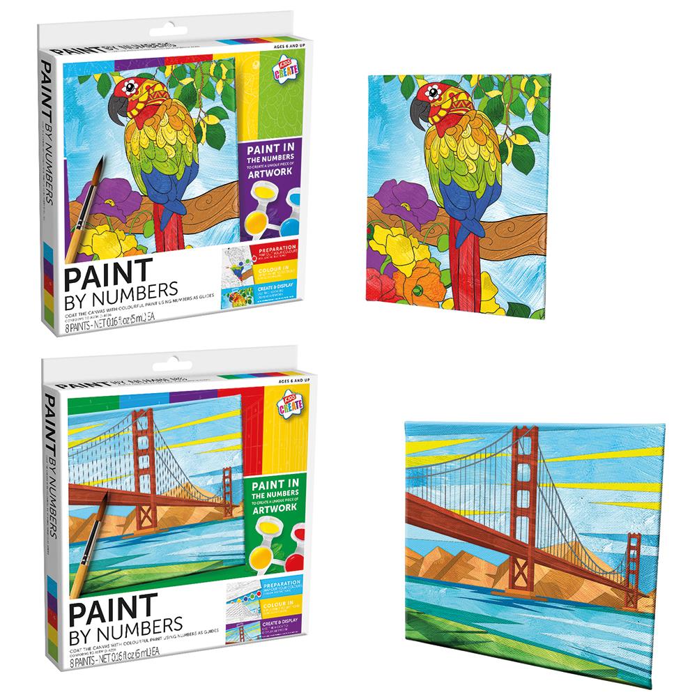Kids Create Activity Paint By Number Canvas - Click Image to Close