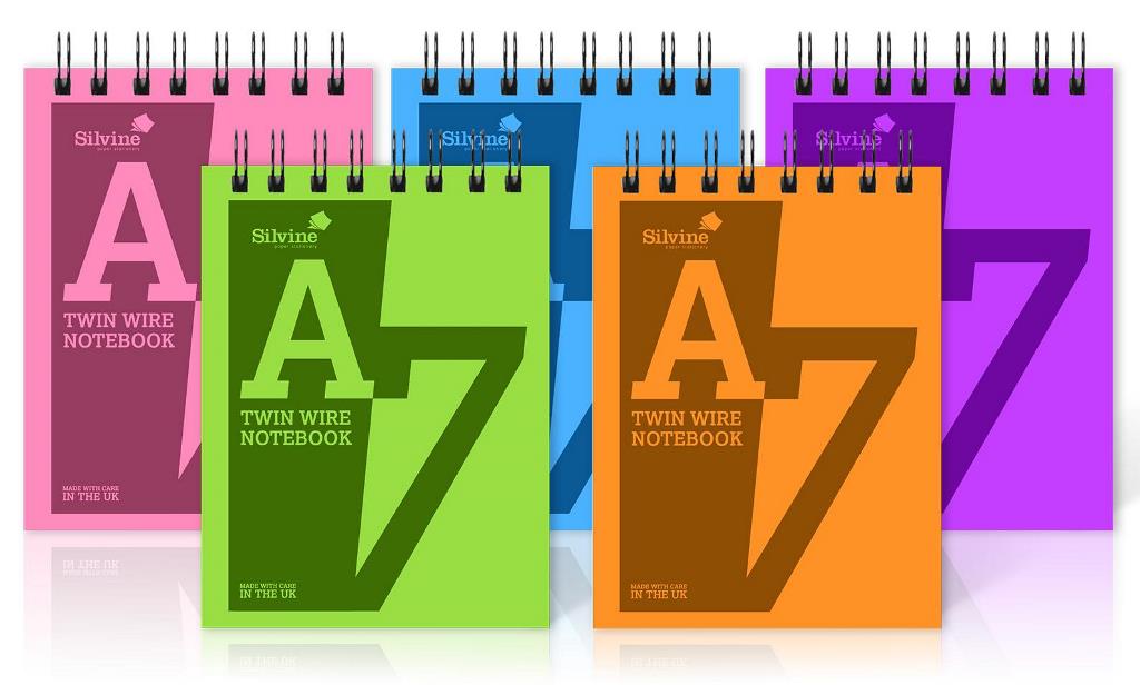 Silvine A7 Twin Wire Polypropylene Notebook 75Gsm 160 Page - Click Image to Close