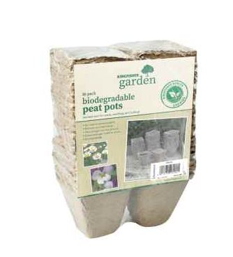 Garden 36 Pack 8cm(3in) Biodegradable Square Peat Pots - Click Image to Close
