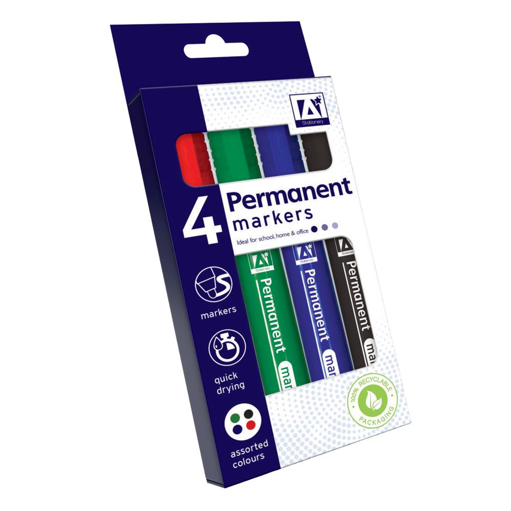 Stationery 4 Permanent Markers - Click Image to Close