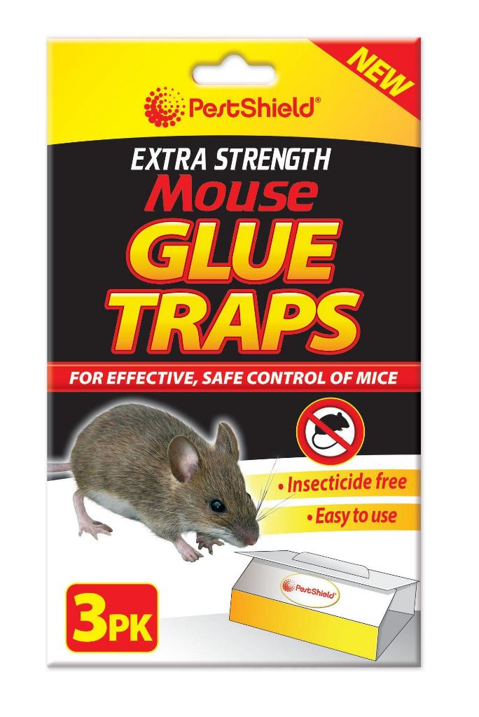 Pest Shield Extra Strength Mouse Glue Traps 3 Pack - Click Image to Close