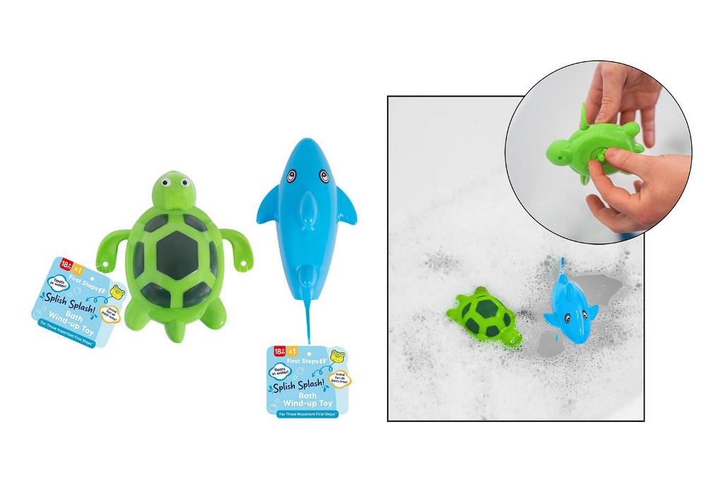 First Steps Turtle / Shark Wind Up Bath Toys - Click Image to Close