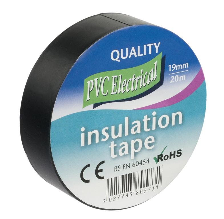 Ultratape 19mm X 20M Electric Pvc Black Tape 10 Pack - Click Image to Close