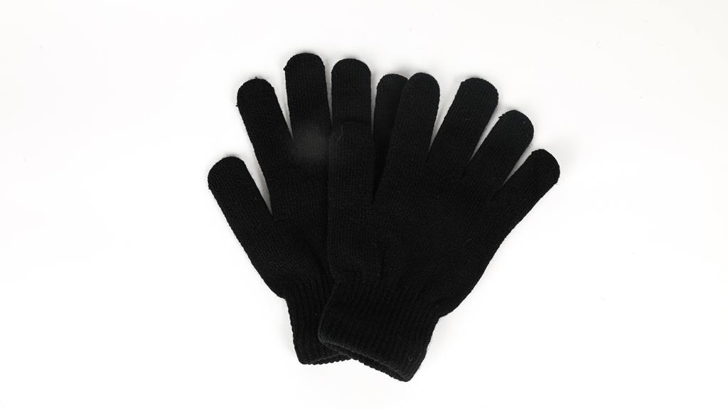 Black Mens wool gloves - Click Image to Close