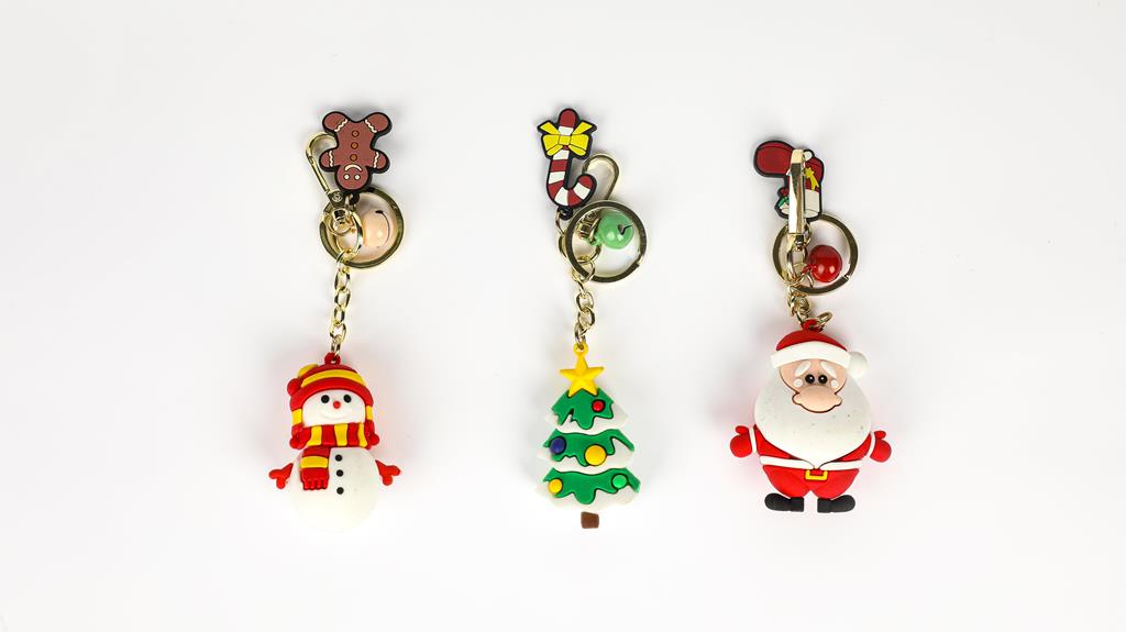Christmas Keyring with pendent mix - Click Image to Close