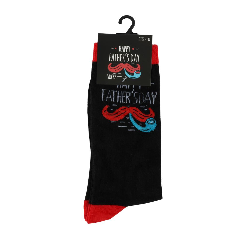 Fathers Day Socks Black & Red Design - Click Image to Close