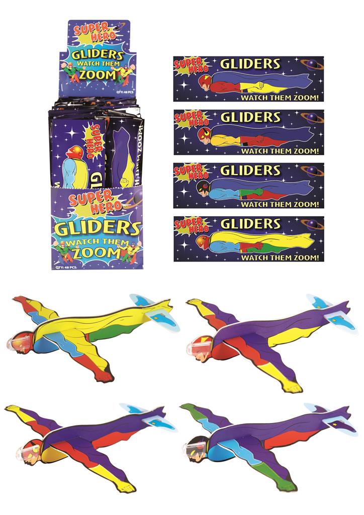 Super Hero 17cm Gliders X 48 ( 11p Each ) - Click Image to Close