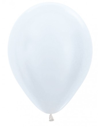 Sempertex 12" Pearl ( Satin ) White Latex Balloons 50 Pack - Click Image to Close