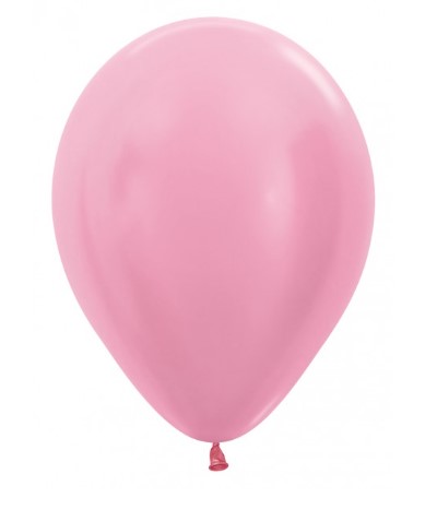 Sempertex 12" Pearl ( Satin ) Pink Latex Balloons 50 Pack - Click Image to Close