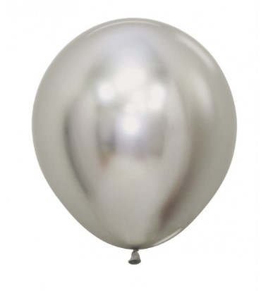 Sempertex 18" Reflex Silver Latex Balloons 6 Pack - Click Image to Close