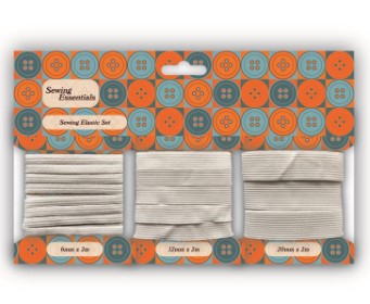 Sewing Elastics 3 Assortd Sizes