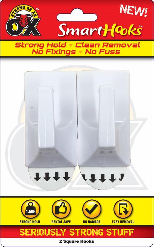 Seriously Strong Removable Hook Square 2 Pack - Click Image to Close