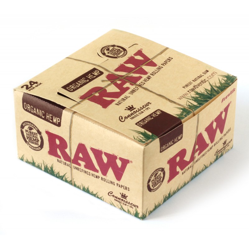 Raw Organic Connoisseur King Size Slim & Tips 24 Pack - Click Image to Close