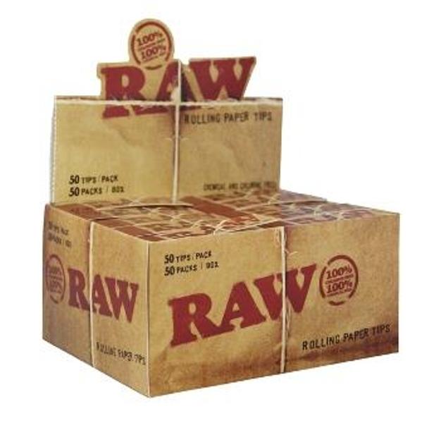 Raw Original Cigarette Paper Tips ( Roaches ) 50 Pack - Click Image to Close