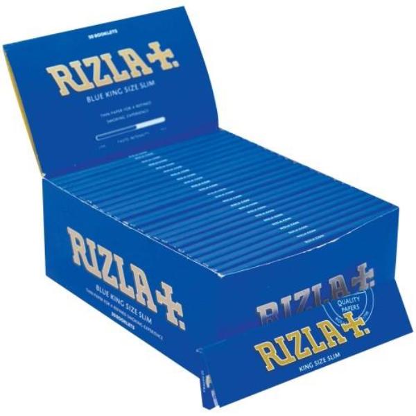 Rizla Blue King Size Slim Cigarette Paper 50 Pack - Click Image to Close