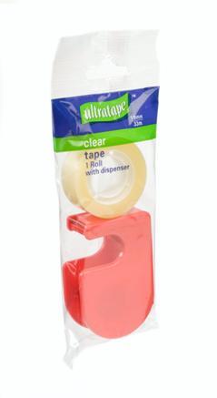 Ultratape 19mm X 33M Easytear Clear Tape With Dispenser - Click Image to Close