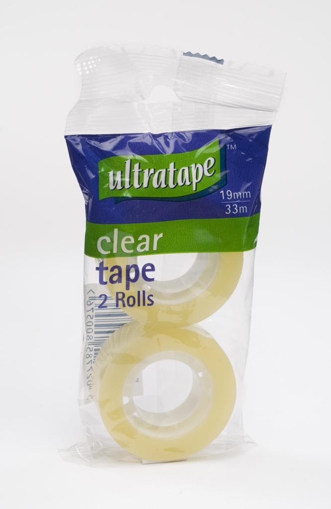 Ultratape 19mm X 33M Easytear Clear Tape Twin Pack - Click Image to Close