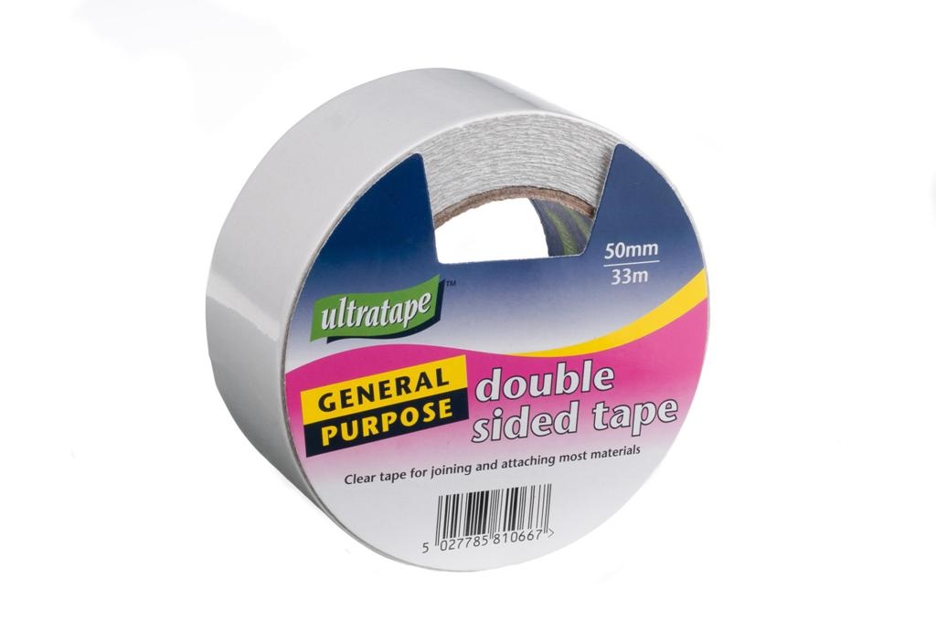 Ultratape 50mm X 33M Clear Double Sided Tape - Click Image to Close