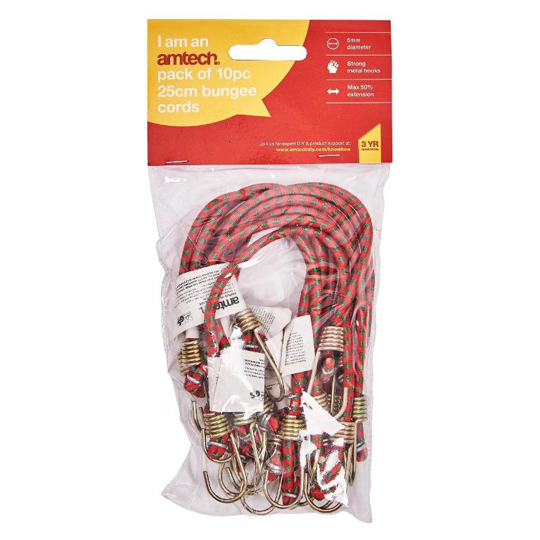 Amtech 10 Piece 10" Mini Bungee Cords - Click Image to Close