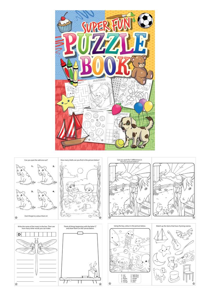 Super Fun 10.5cm X 14.5cm Mini Puzzle Book X 48 ( 10p Each ) - Click Image to Close