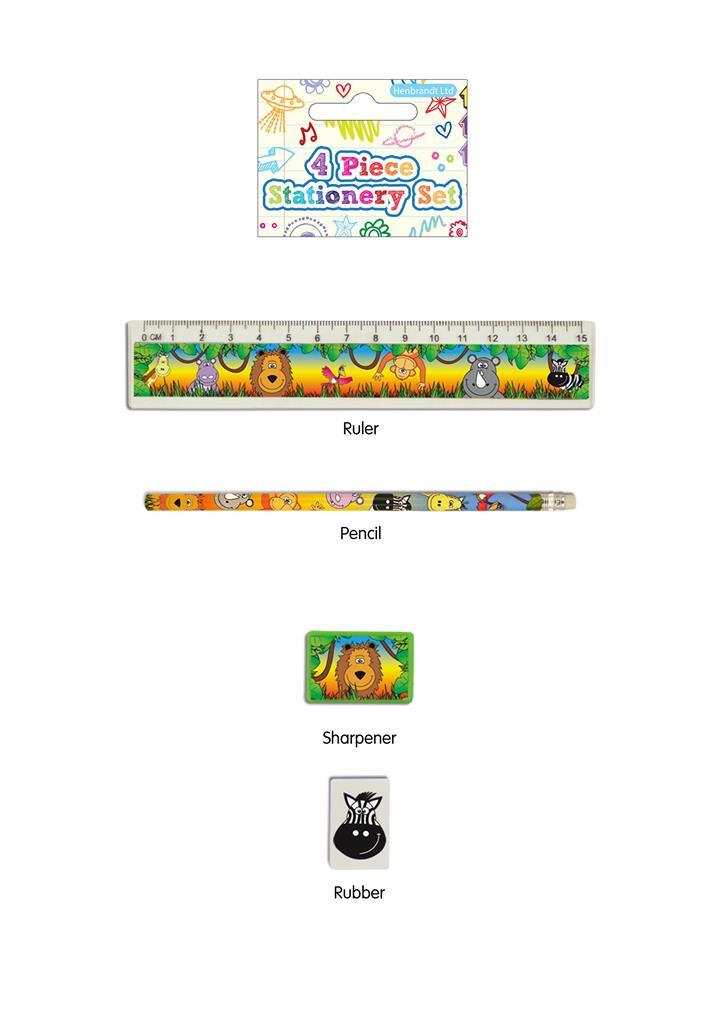 Jungle Animals Stationery Set Of 4 - Click Image to Close