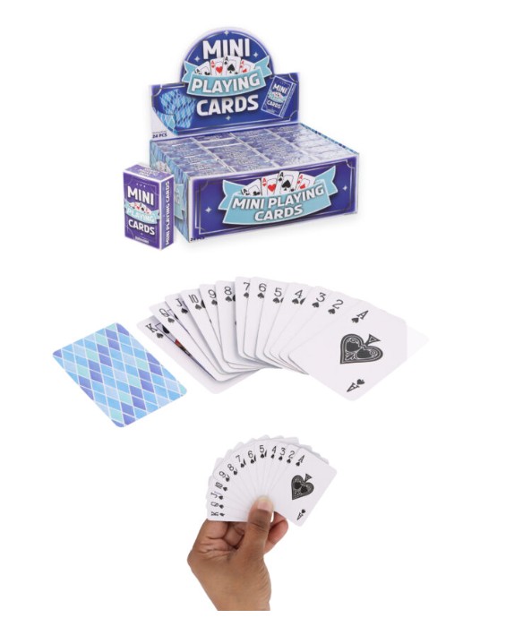 Mini Playing Cards (6cm x 4cm) 3 Assorted Designs X 24PC - Click Image to Close