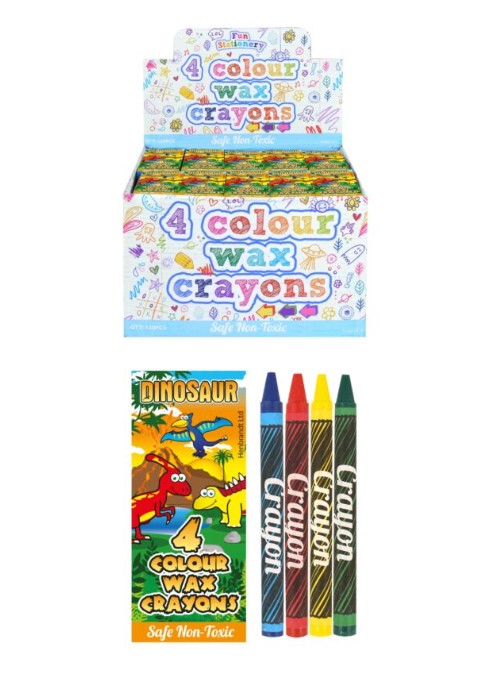 Dinosaur Wax Crayon Packs (8cm) 4pcs X 120PC - Click Image to Close