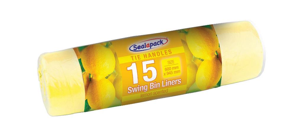 15 Pack Lemon Swing Bin Liners - Click Image to Close