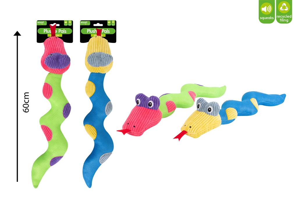 SMART CHOICE PLUSH SNAKE DOG TOY WITH SQUEAKER - Click Image to Close