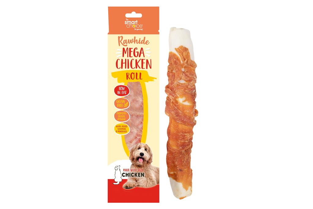 Rawhide Mega Chicken Roll Dog Treat - Click Image to Close