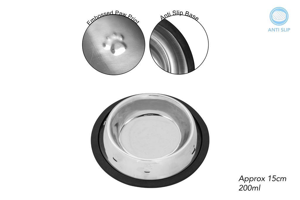 Smart Choice Stainless Steel Anti Skid Pet Bowl 250ml - Click Image to Close