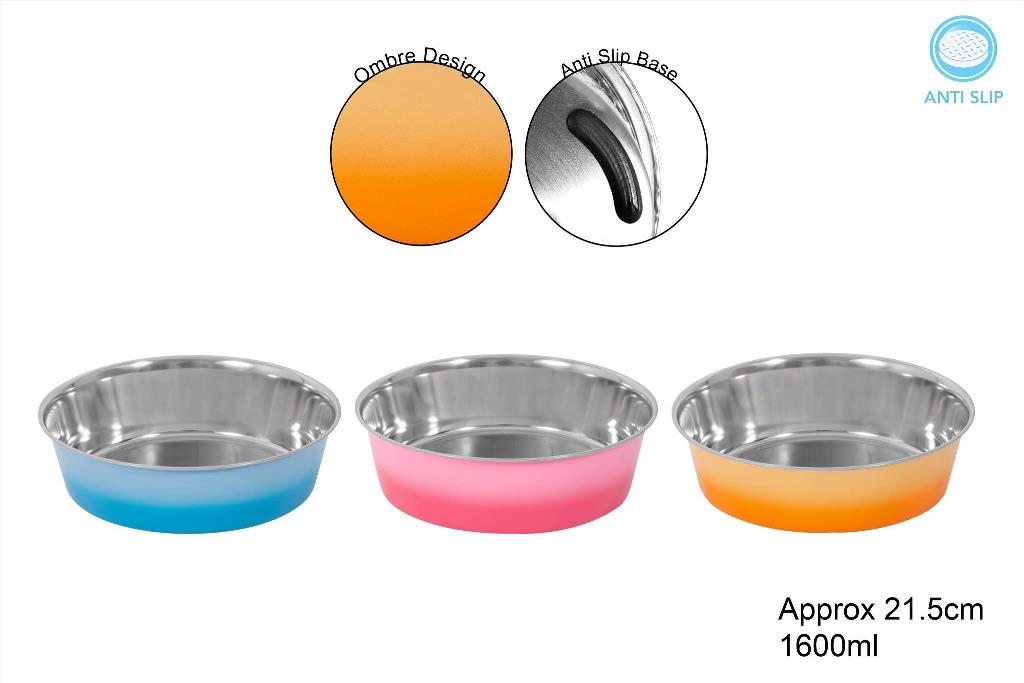 Ombre Stainless Steel Pet Bowl 21.5cm 1600ml - Click Image to Close