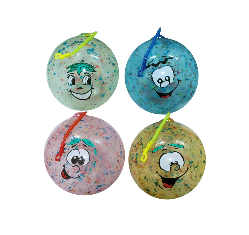 Confetti Face 10" ( 25cm ) Fruit Scented Ball With Keychain - Click Image to Close