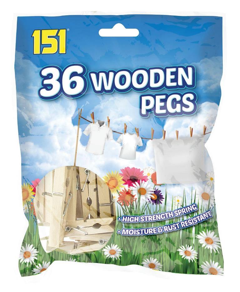 Wooden Pegs 36 Pack - Click Image to Close