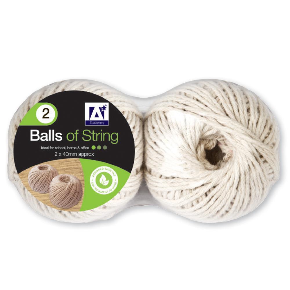 Stationery 2 X 40M Balls Of String - Click Image to Close