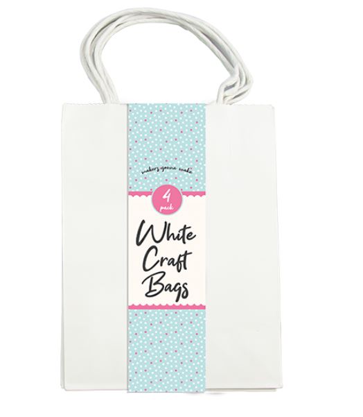 White Craft Bags 4 Pack - Click Image to Close