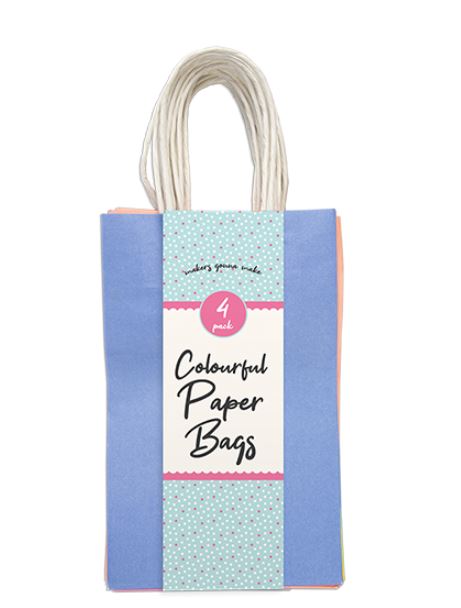 Coloured Paper Bags 4 Pack - Click Image to Close